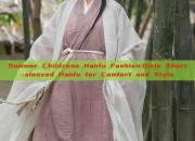 Summer Childrens Hanfu Fashion:Girls Short-sleeved Hanfu for Comfort and Style
