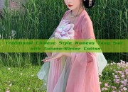 Traditional Chinese Style Womens Tang Suit with Autumn-Winter Cotton