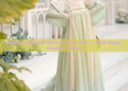 Quipao-Inspired Girls Dress with a Puff-Style Hooded Collar