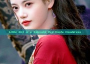 Little Girl in a Splendid Red Hanfu Headdress