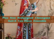 Plus Size Redesigned Cheongsam Suit:A Two-Piece Ensemble