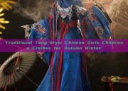 Traditional Tang-Style Chinese Girls Childrens Clothes for Autumn Winter