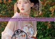 Childrens Traditional Hanfu Fashion:A Girls Cloud-Shoulder Jacket with Exquisite Embroidery