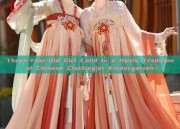 Three-Year-Old Girl Child in a Hanfu Traditional Chinese Clothing)at Kindergarten