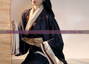 Traditional Chinese Style Ma-Face Skirt for Little Girls in Winter Blue