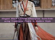 Elegant Black Chinese Cheongsam Suite:Embracing Traditional Charm in Modern Style