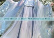 Little Girl in a Short Pink Horseface Skirt