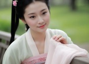 Chinese-Style Winter Girl in Tang Costume