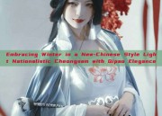 Embracing Winter in a New-Chinese Style Light Nationalistic Cheongsam with Qipao Elegance