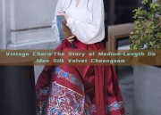 Vintage Charm:The Story of Medium-Length Golden Silk Velvet Cheongsam