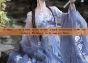 Winter Girls Child Miao-Style Skirt Ensemble with Horseface Pattern in a Large Size