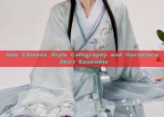 New Chinese Style Calligraphy and Horseface Skirt Ensemble
