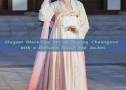 Elegant Black:The Art of Pairing Cheongsam with a Delicate Shawl and Jacket