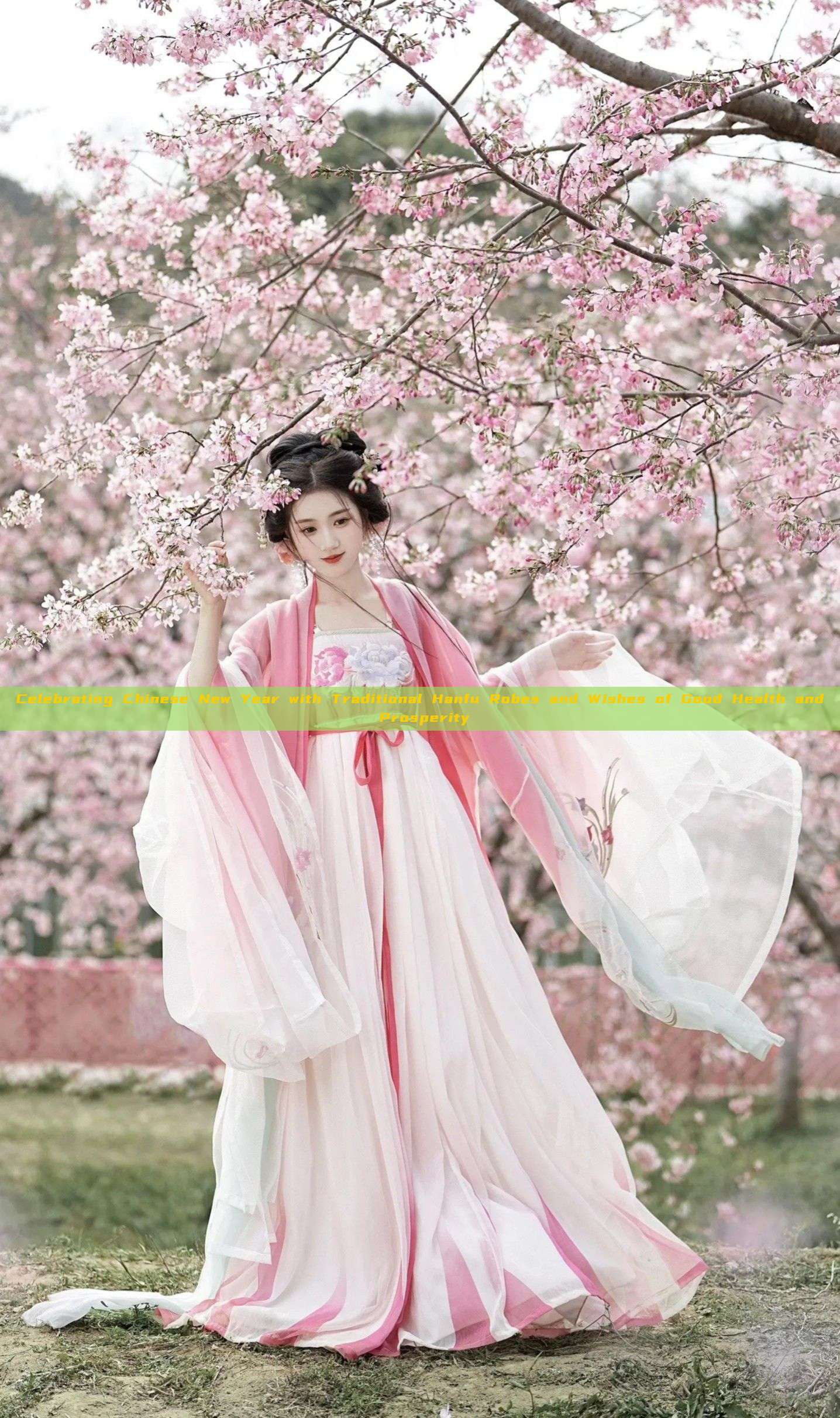 Celebrating Chinese New Year with Traditional Hanfu Robes and Wishes of Good Health and Prosperity Celebrating Chinese New Year with Traditional Hanfu Robes and Wishes of Good Health and Prosperity
