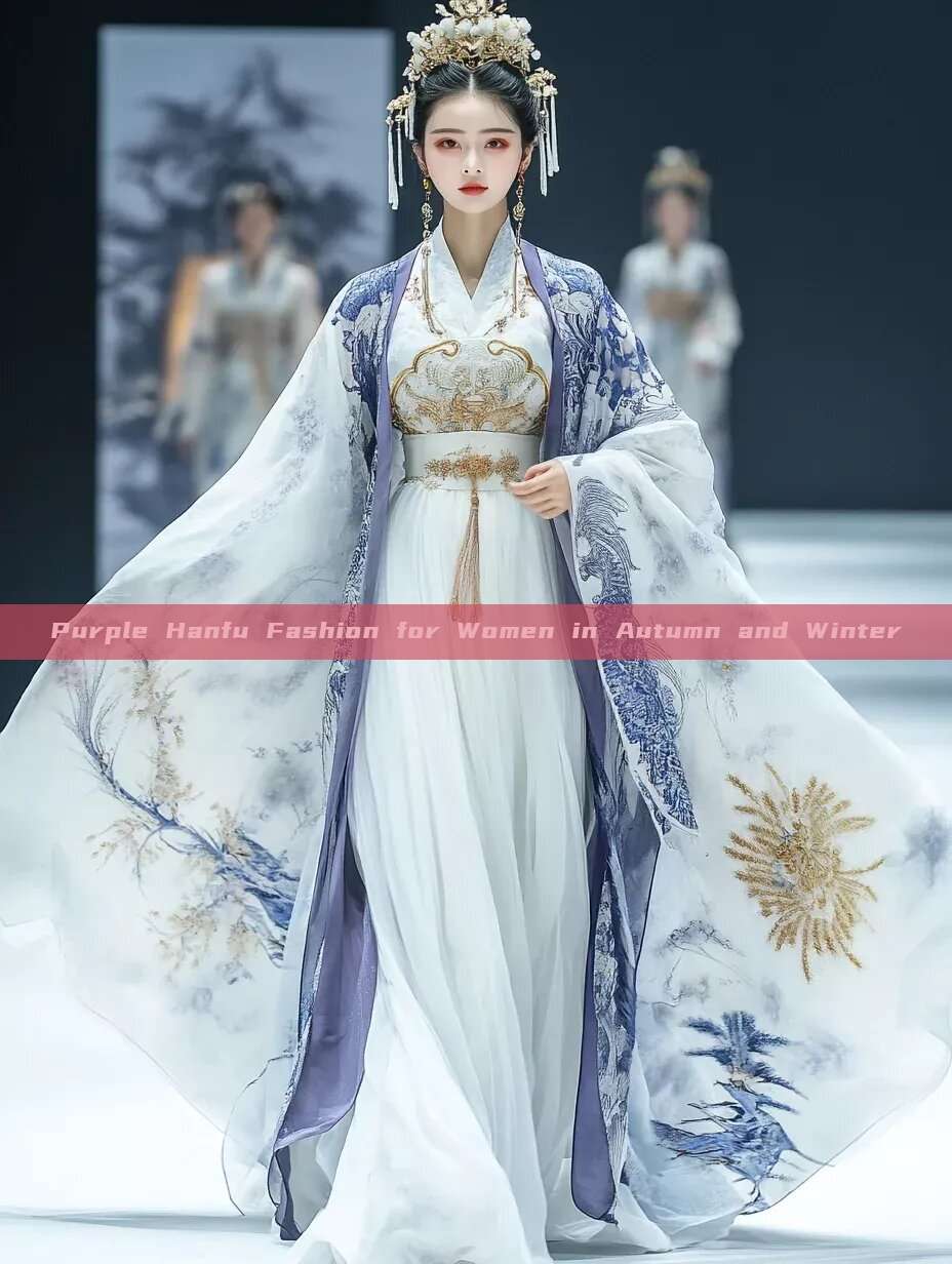 Purple Hanfu Fashion for Women in Autumn and Winter Purple Hanfu Fashion for Women in Autumn and Winter