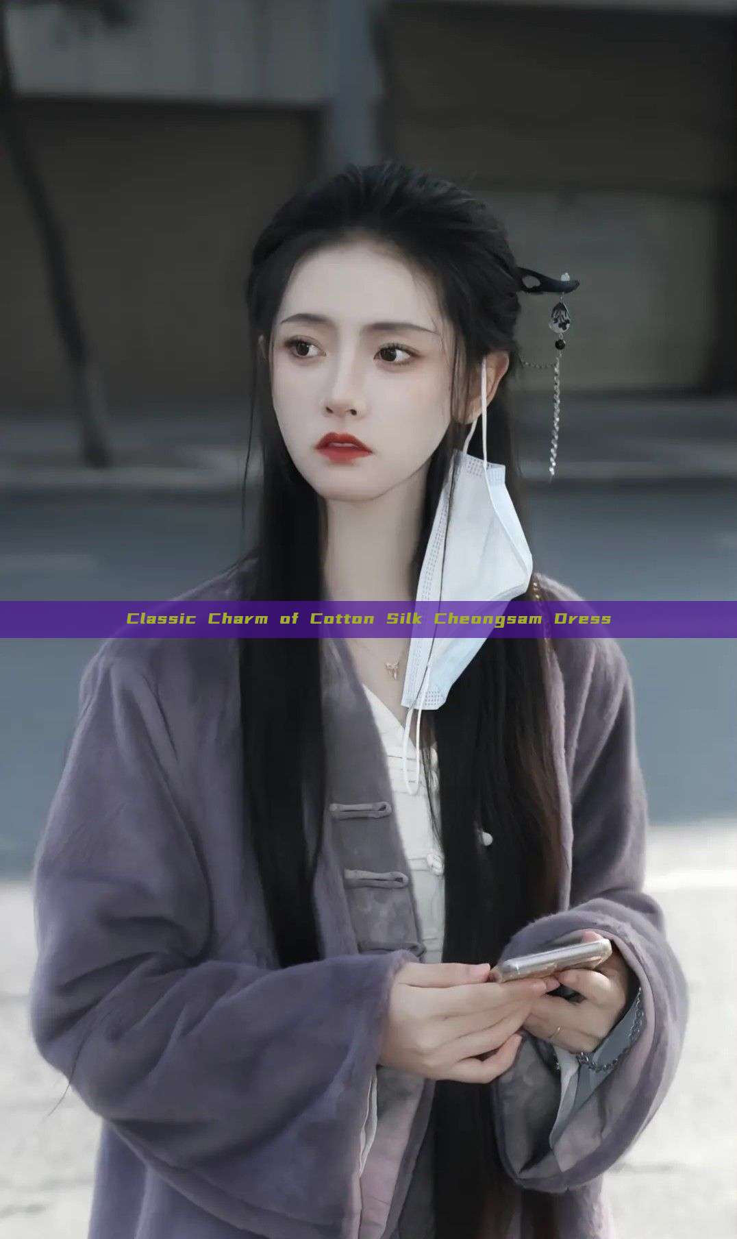 Classic Charm of Cotton Silk Cheongsam Dress Classic Charm of Cotton Silk Cheongsam Dress