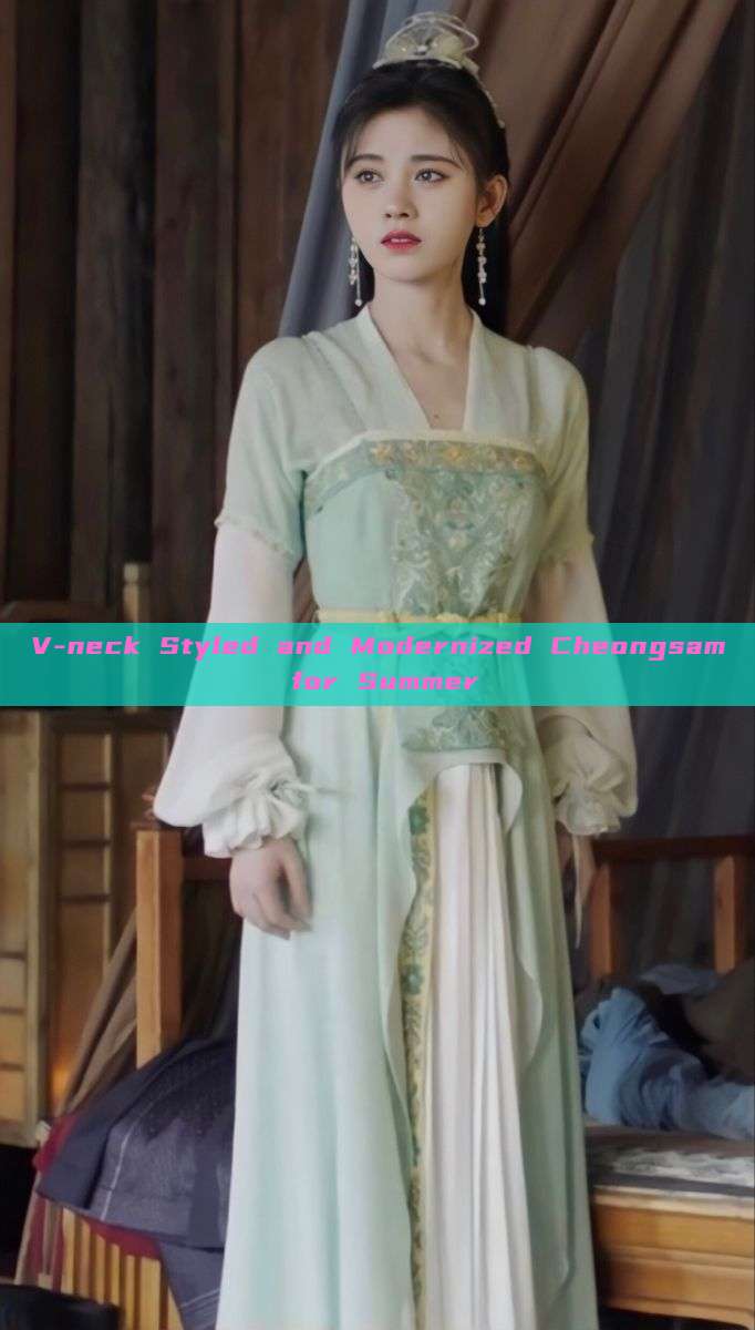 V-neck Styled and Modernized Cheongsam for Summer