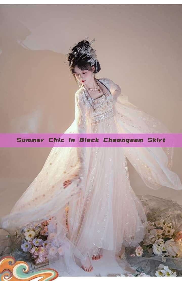 Summer Chic in Black Cheongsam Skirt Summer Chic in Black Cheongsam Skirt