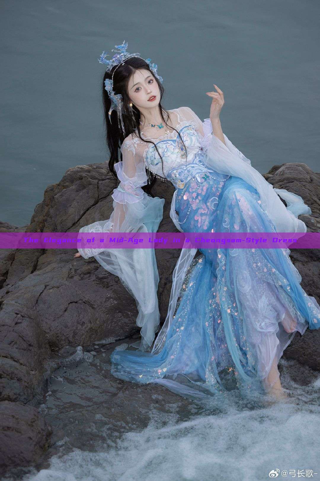 The Elegance of a Mid-Age Lady in a Cheongsam-Style Dress The Elegance of a Mid-Age Lady in a Cheongsam-Style Dress