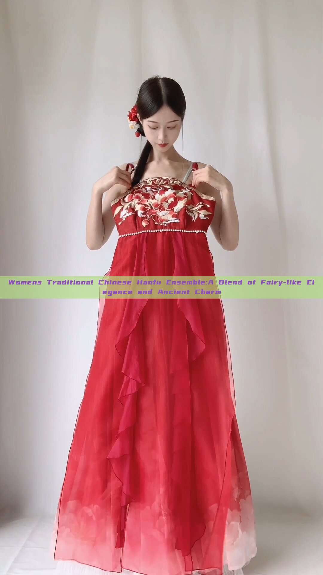 Womens Traditional Chinese Hanfu Ensemble:A Blend of Fairy-like Elegance and Ancient Charm