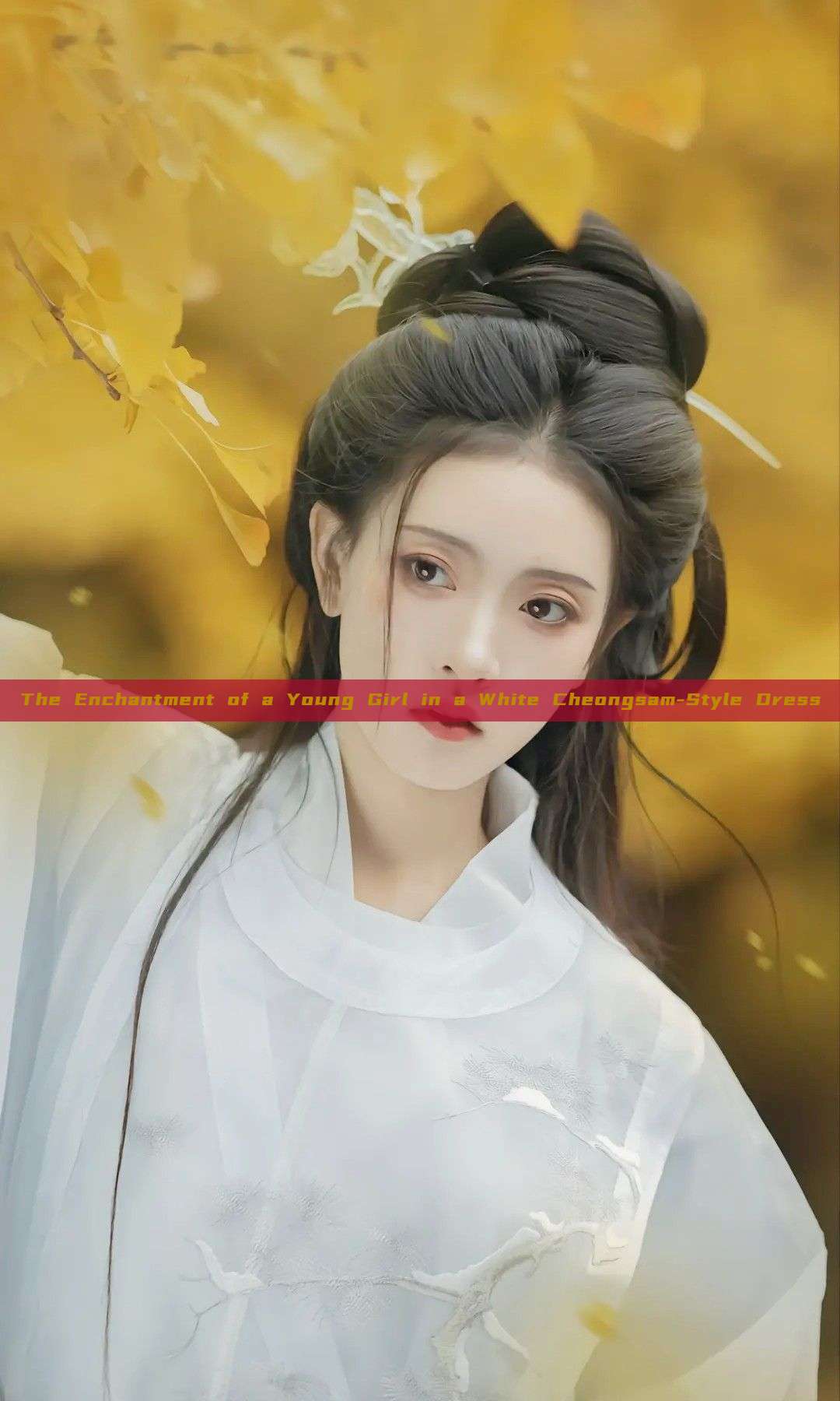 The Enchantment of a Young Girl in a White Cheongsam-Style Dress The Enchantment of a Young Girl in a White Cheongsam-Style Dress