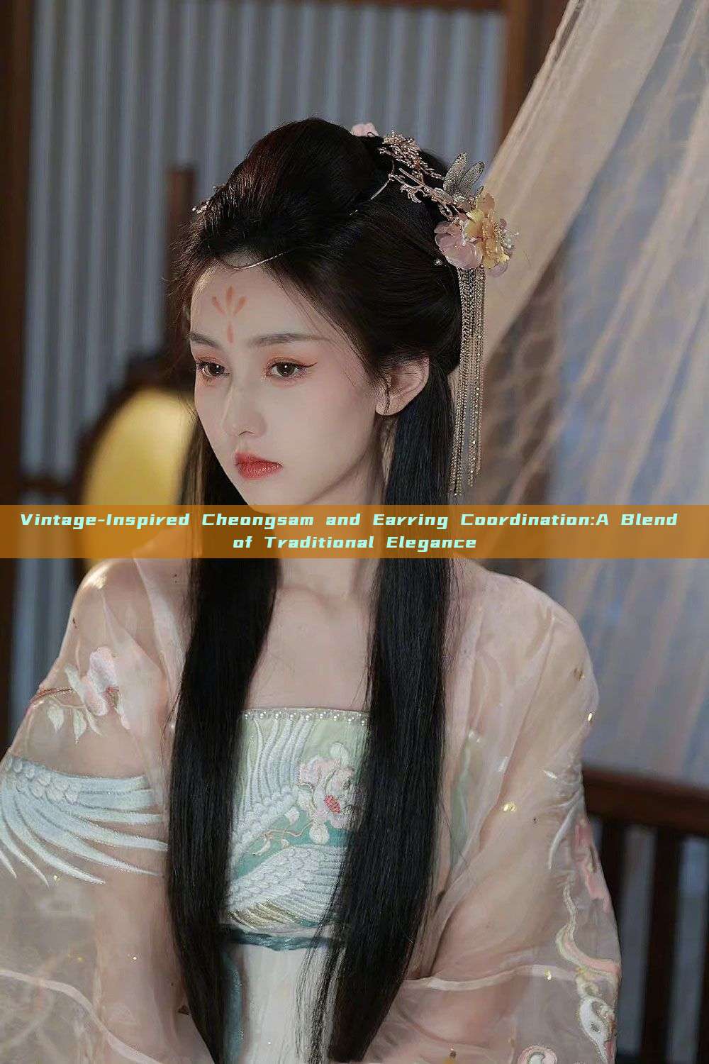 Vintage-Inspired Cheongsam and Earring Coordination:A Blend of Traditional Elegance
