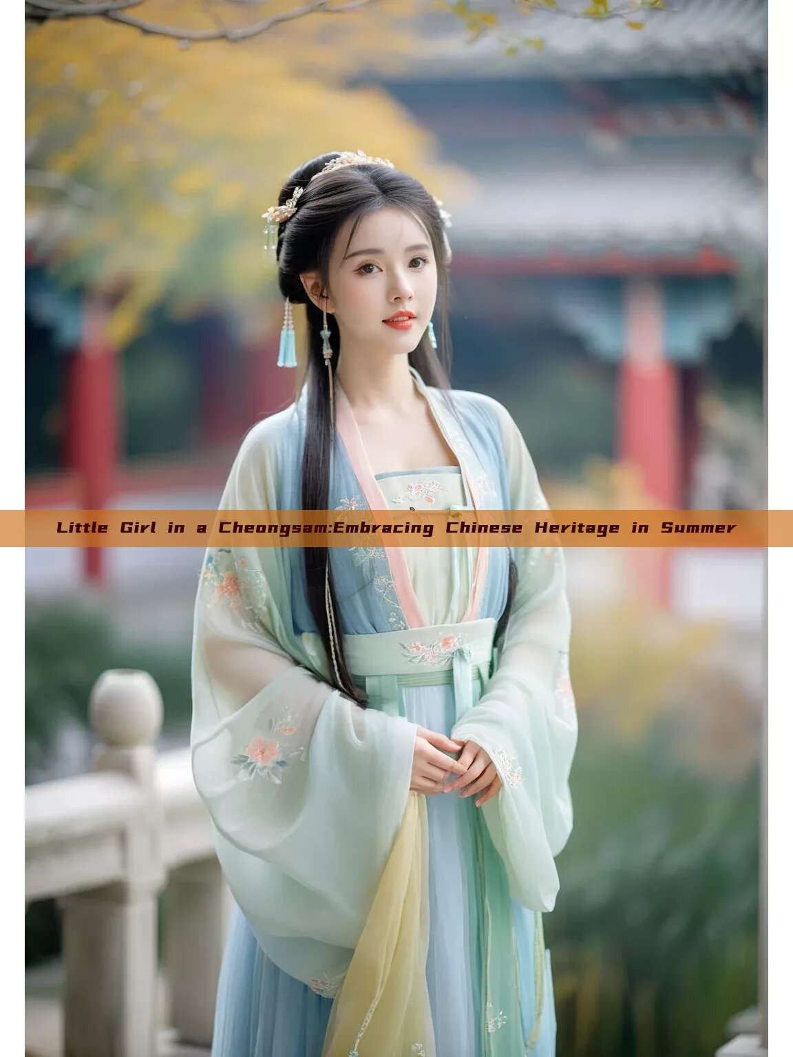 Little Girl in a Cheongsam:Embracing Chinese Heritage in Summer Little Girl in a Cheongsam:Embracing Chinese Heritage in Summer