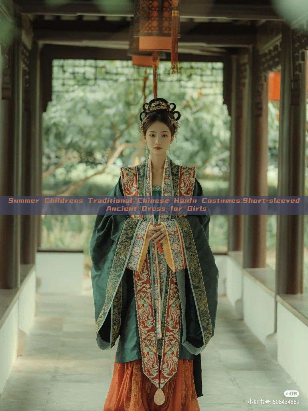 Summer Childrens Traditional Chinese Hanfu Costumes:Short-sleeved Ancient Dress for Girls Summer Childrens Traditional Chinese Hanfu Costumes:Short-sleeved Ancient Dress for Girls