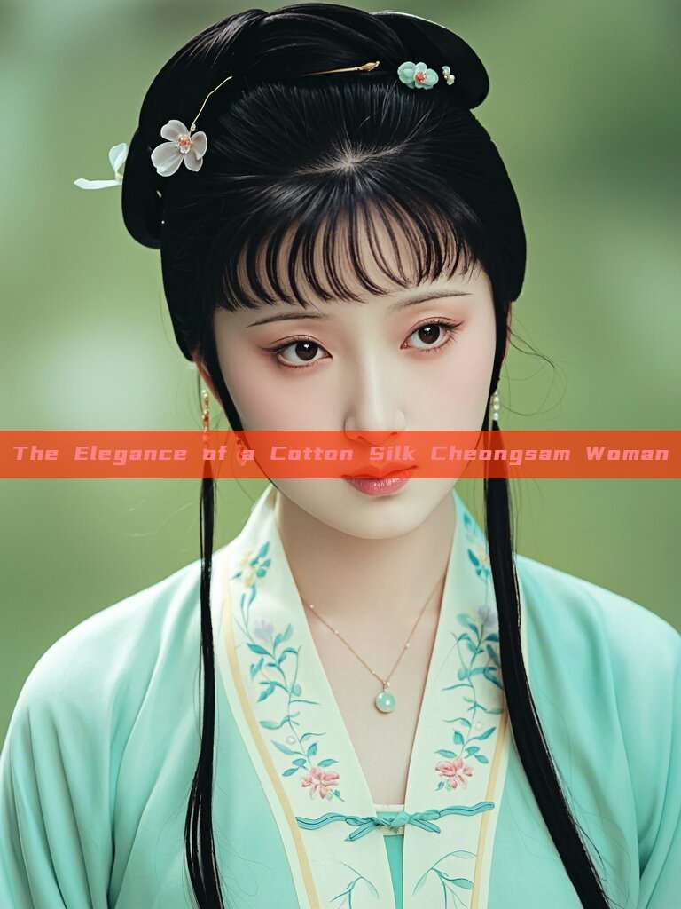 The Elegance of a Cotton Silk Cheongsam Woman The Elegance of a Cotton Silk Cheongsam Woman