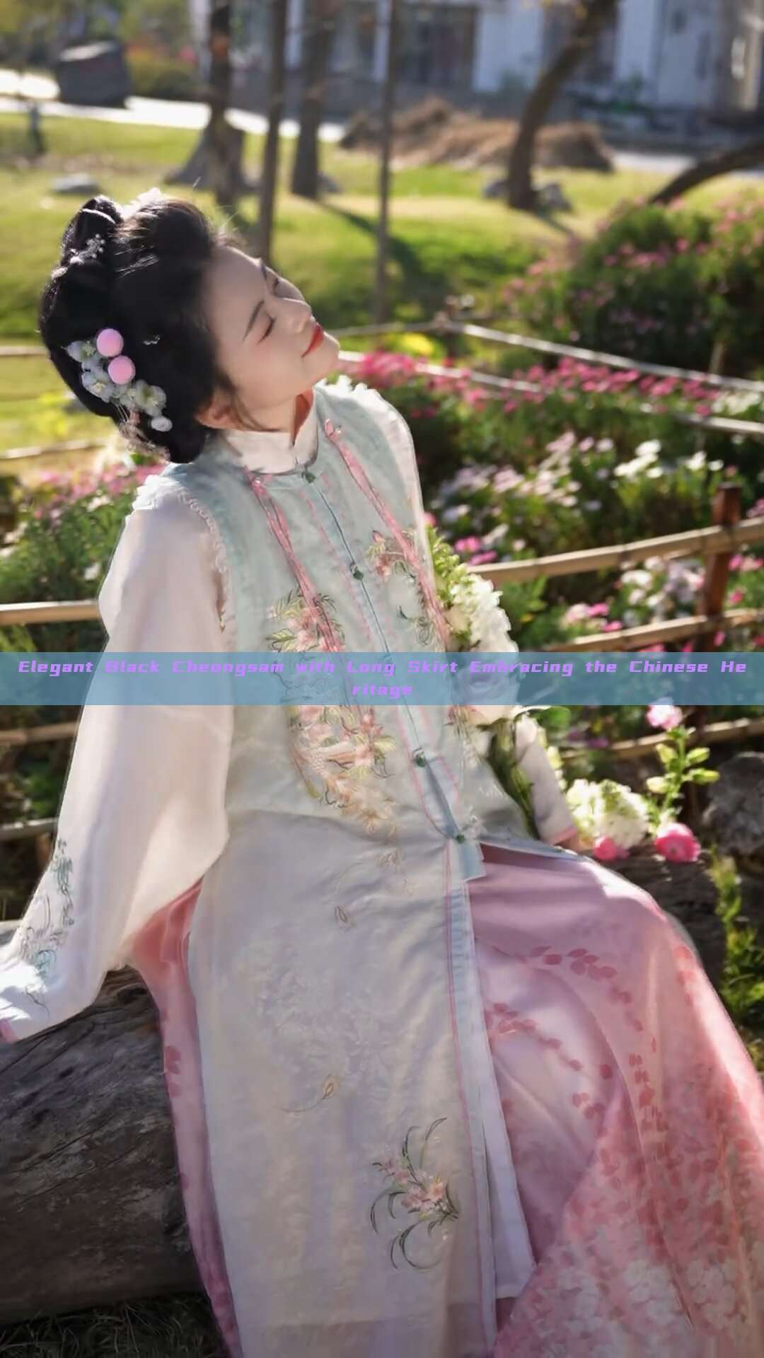 Elegant Black Cheongsam with Long Skirt Embracing the Chinese Heritage Elegant Black Cheongsam with Long Skirt Embracing the Chinese Heritage