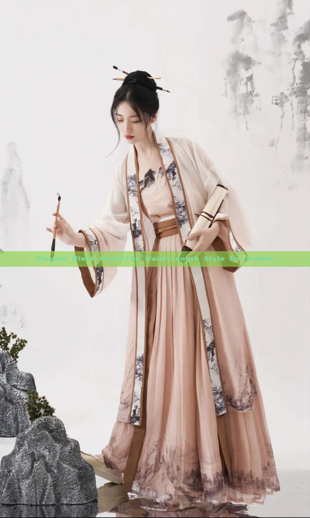Elegant Black Hanfu:The Waist-Length Style for Women Elegant Black Hanfu:The Waist-Length Style for Women