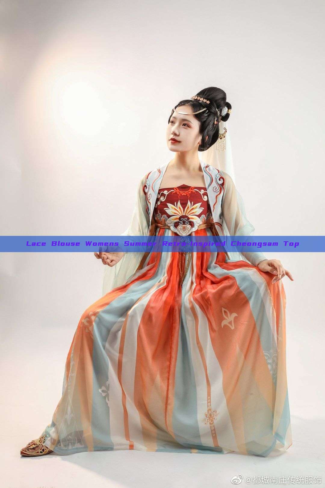 Lace Blouse Womens Summer Retro-Inspired Cheongsam Top Lace Blouse Womens Summer Retro-Inspired Cheongsam Top