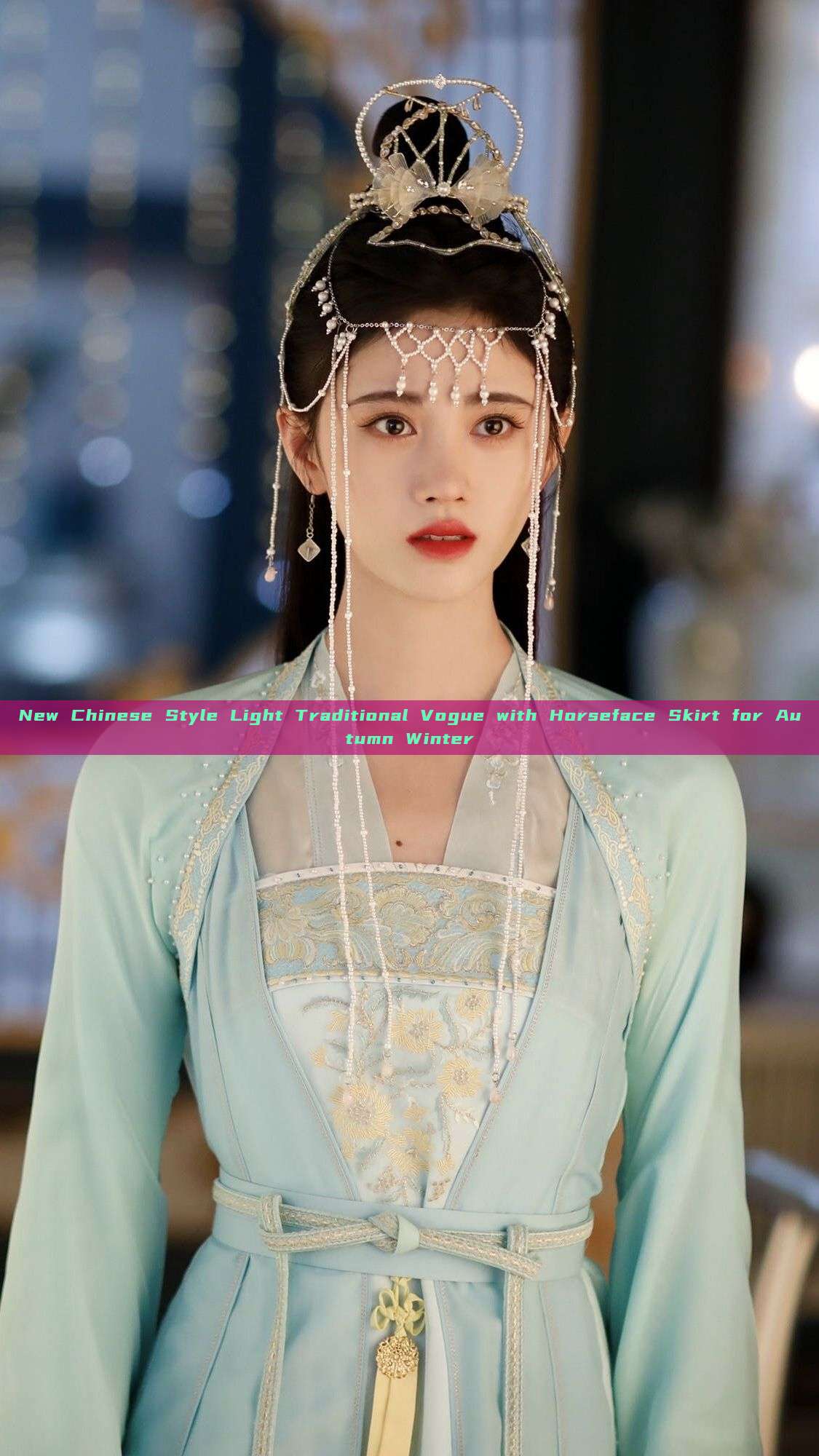New Chinese Style Light Traditional Vogue with Horseface Skirt for Autumn Winter New Chinese Style Light Traditional Vogue with Horseface Skirt for Autumn Winter