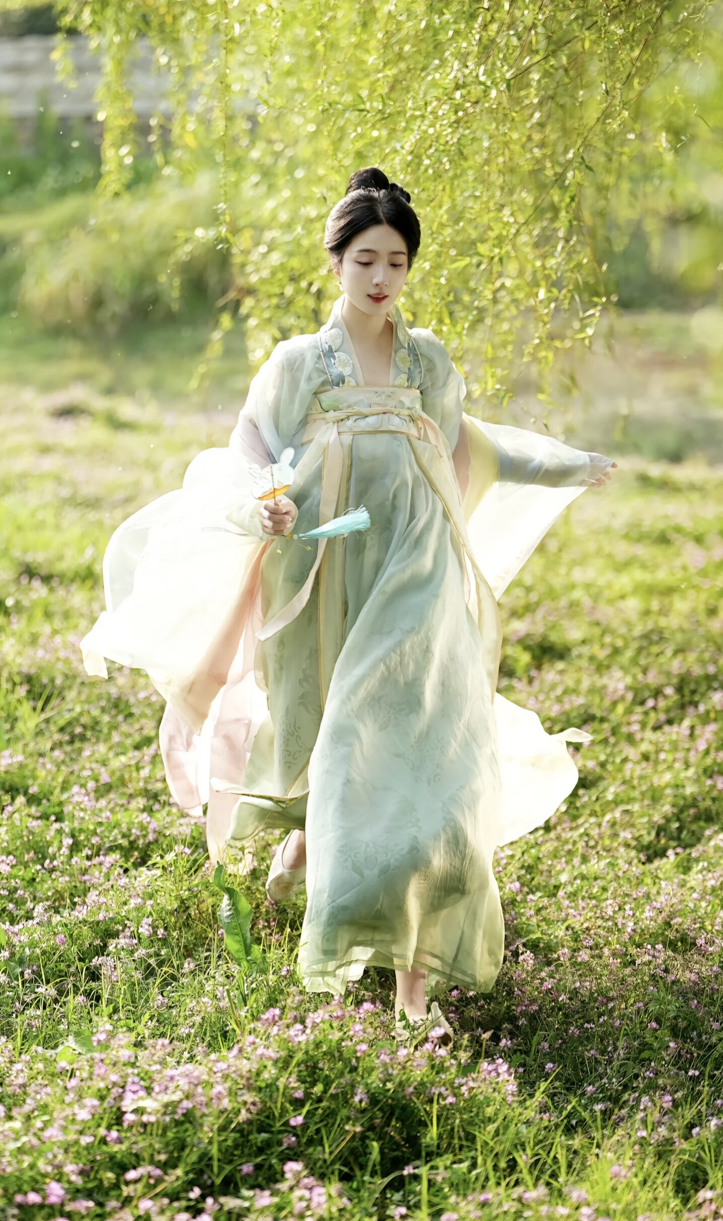 Traditional Tang-Style Chinese Summer Dress for Adult Women