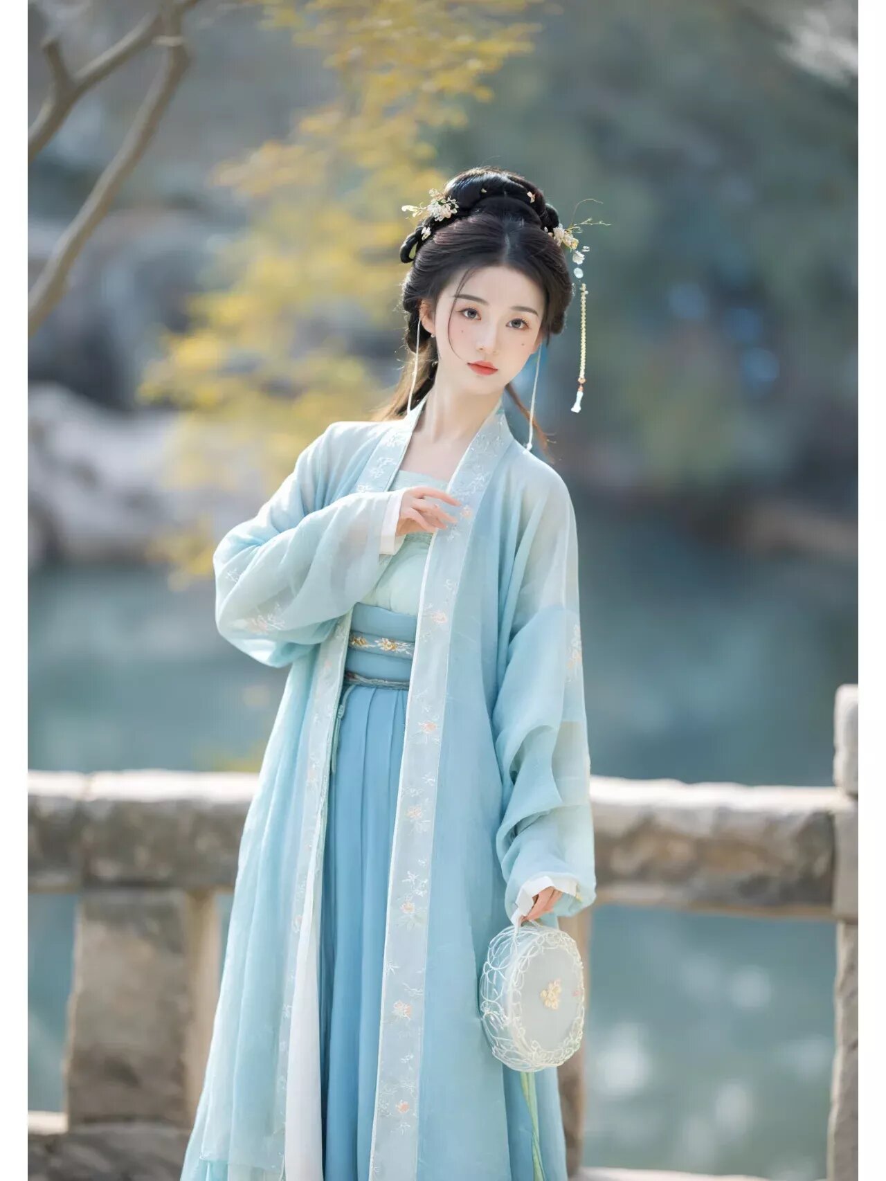 A Girls Long-sleeved Hanfu Dress:The Essence of Traditional Elegance A Girls Long-sleeved Hanfu Dress:The Essence of Traditional Elegance