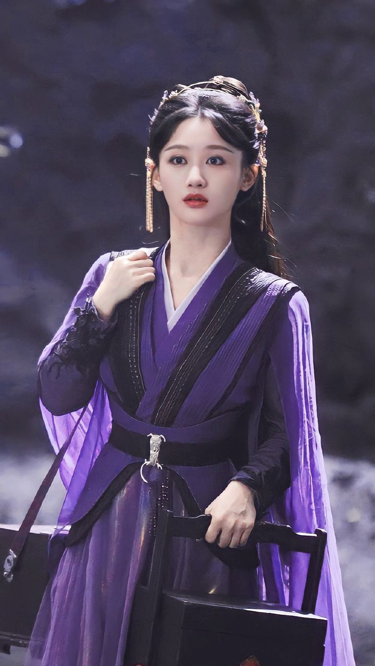 A Summer Purple Hanfu Skirt for Little Girls Light and Elegant
