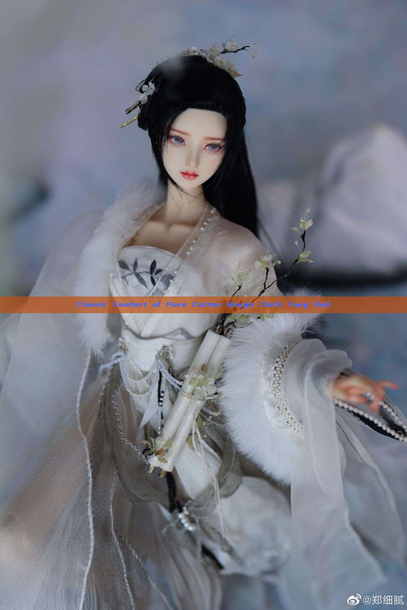 Classic Comfort of Pure Cotton Rough Cloth Tang Suit