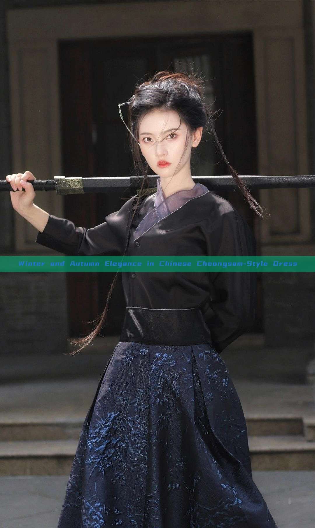 Winter and Autumn Elegance in Chinese Cheongsam-Style Dress